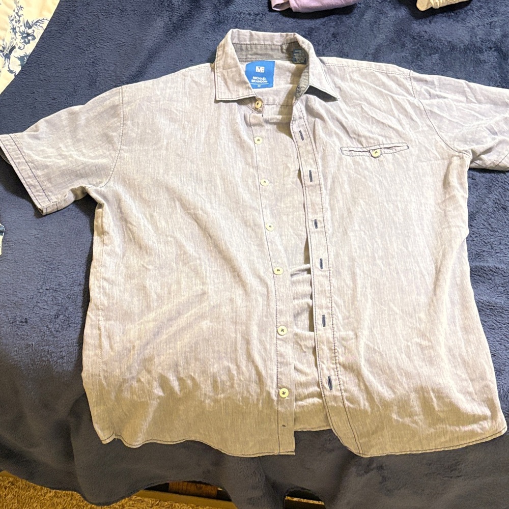 Nautica Men's Casual Light Blue Button Down Shirt